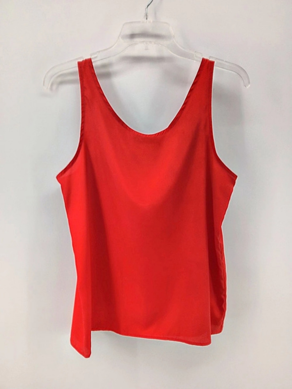 Vintage Gianna Red Satin Look Tank Top Size M Polyester Mexico Made